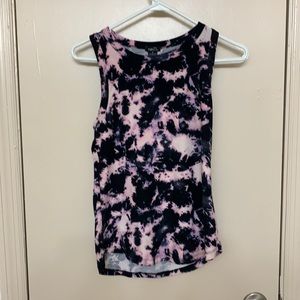 Black & pink tie dye tank top